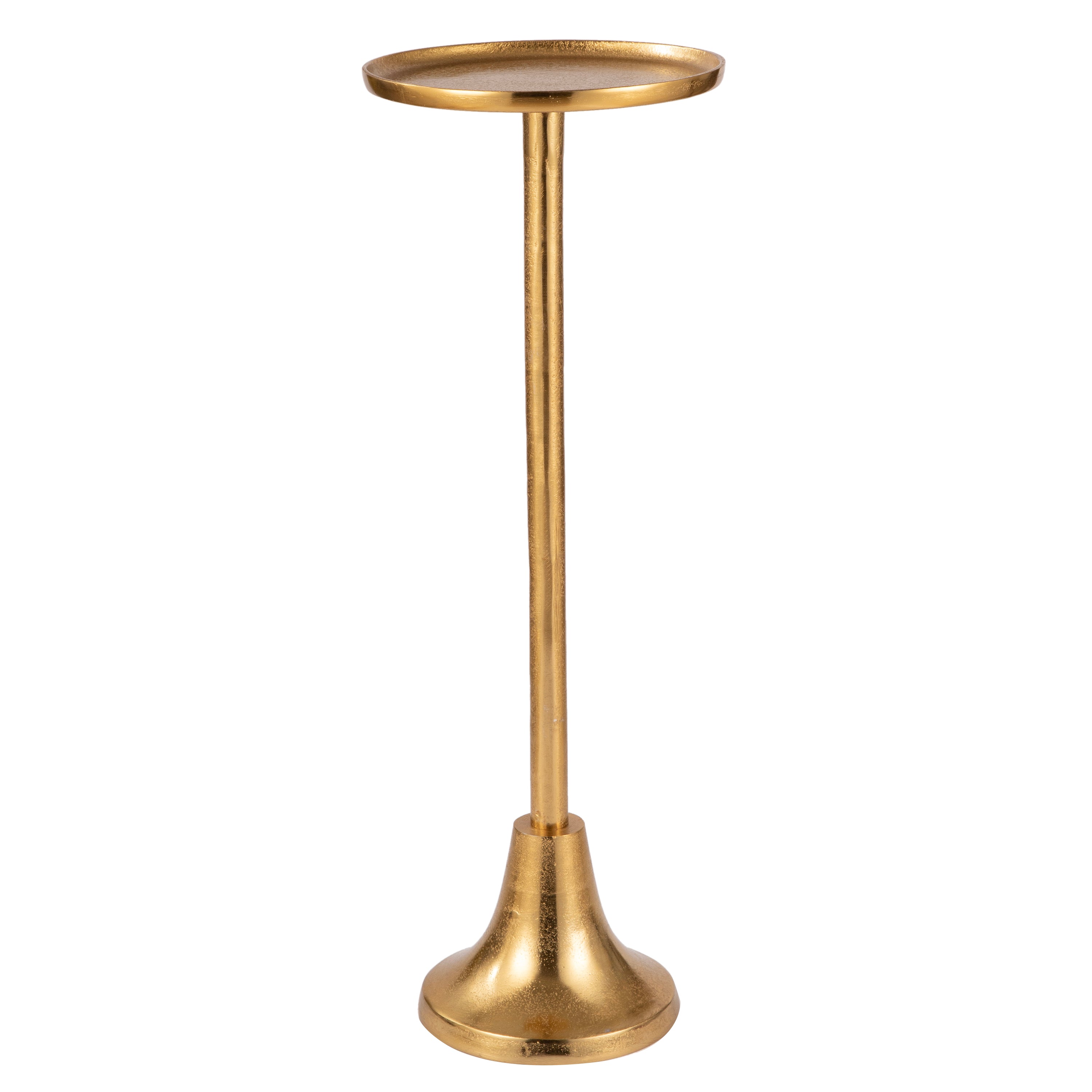 Sleek Gold Pedestal Side Table