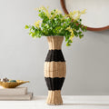 Tall Jute Textured Floor Vase
