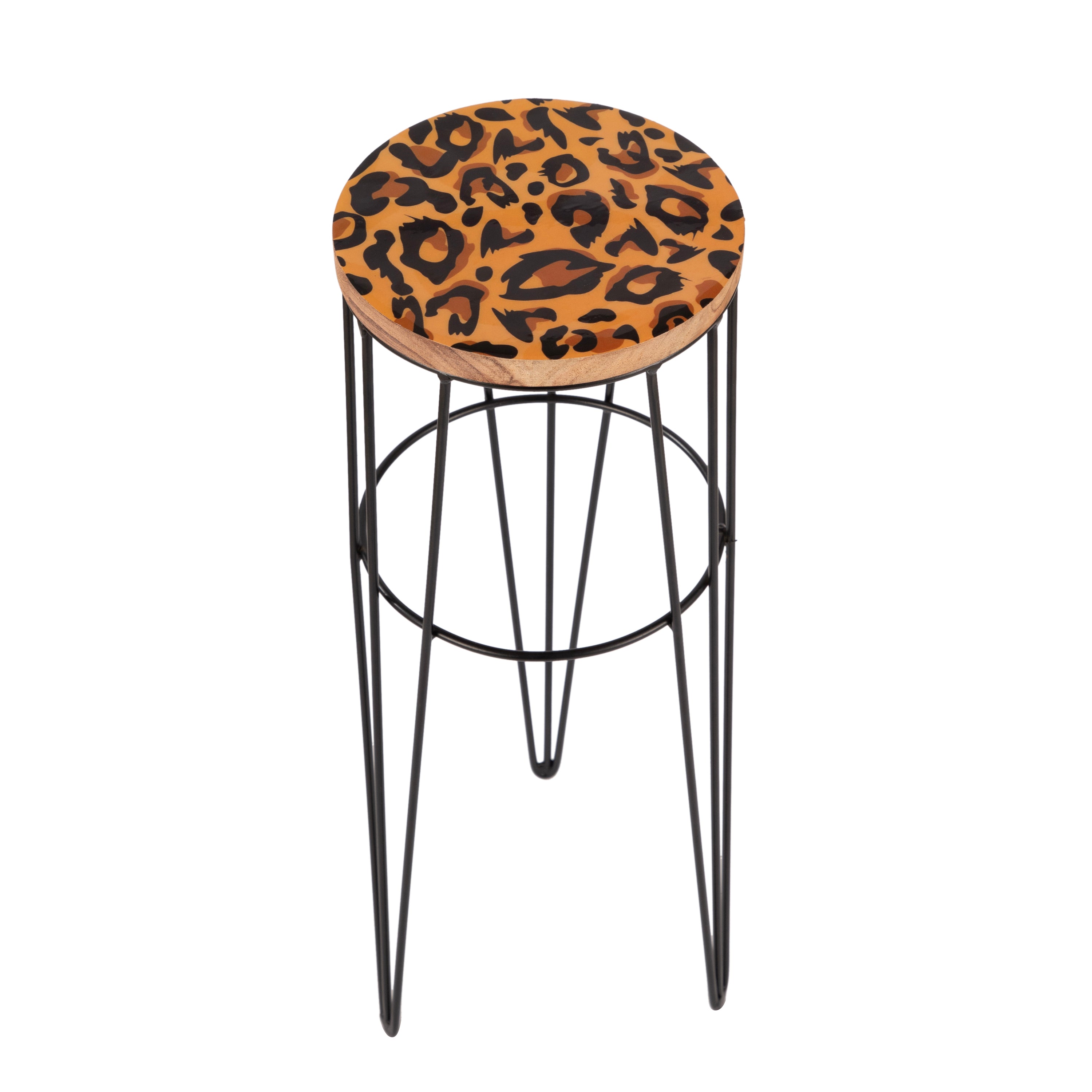 Leopard Print Accent Side Table