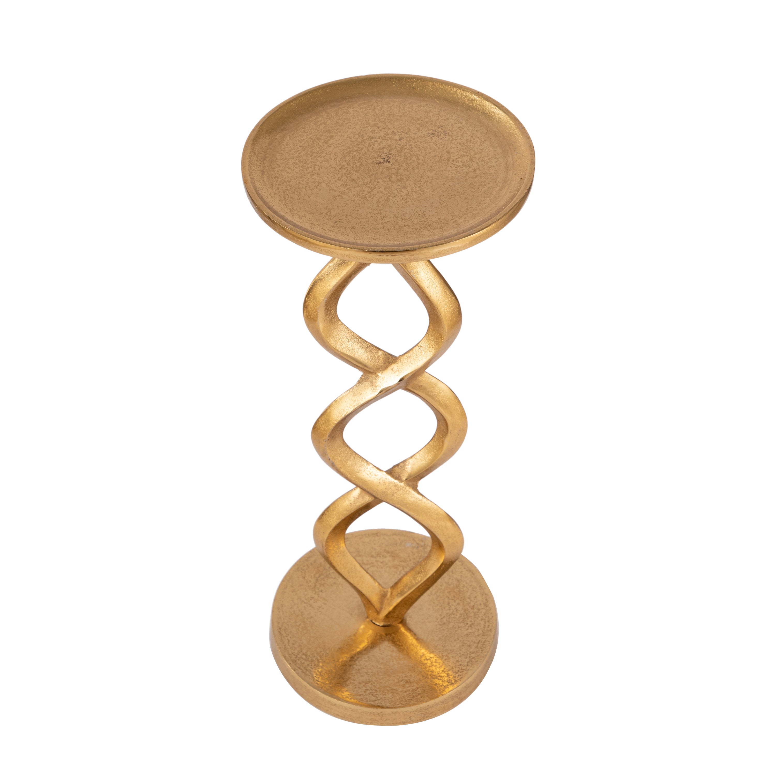 Sculptural Gold Twist Side Table