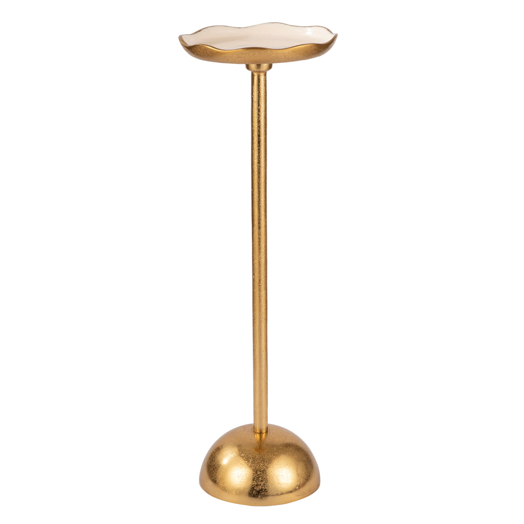 Scalloped Edge Gold Side Table
