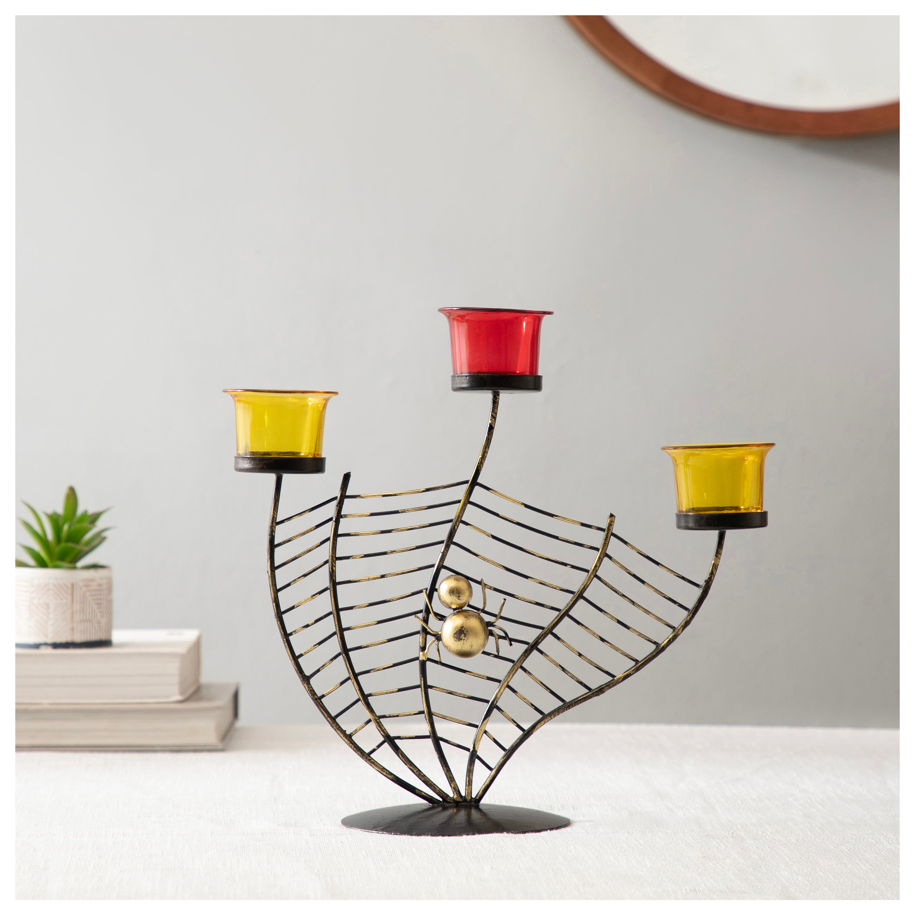 Spider Web Metal Candle Stand Style 3