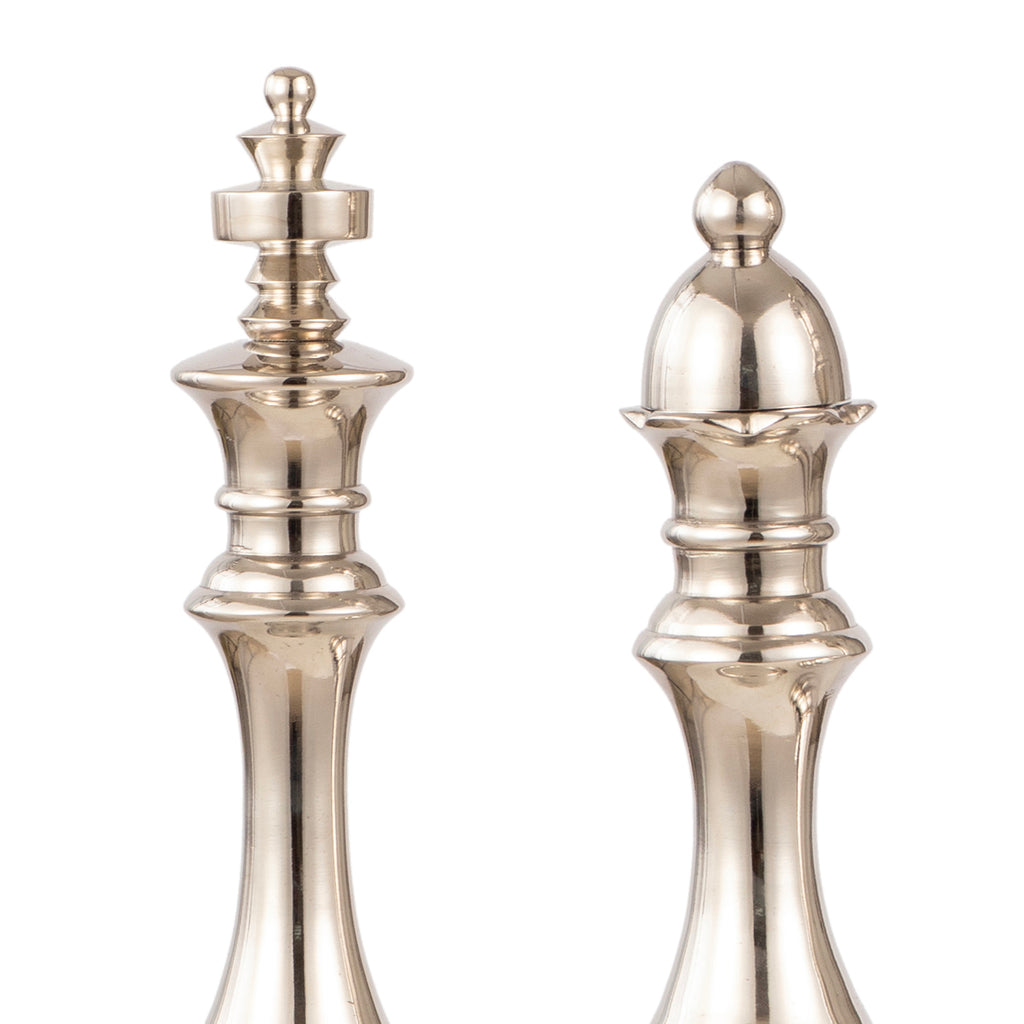 Silver Chess King & Queen Décor Small