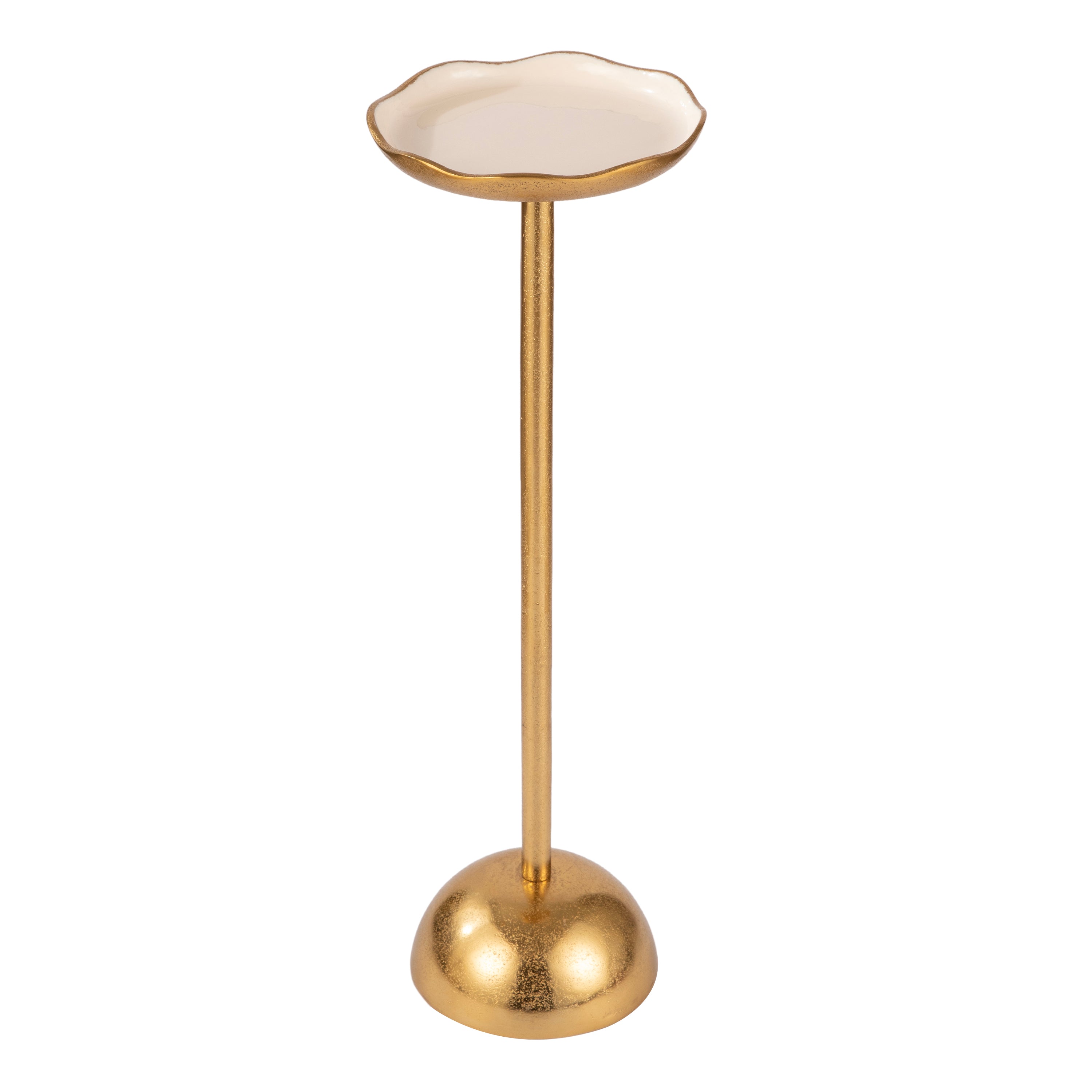 Scalloped Edge Gold Side Table
