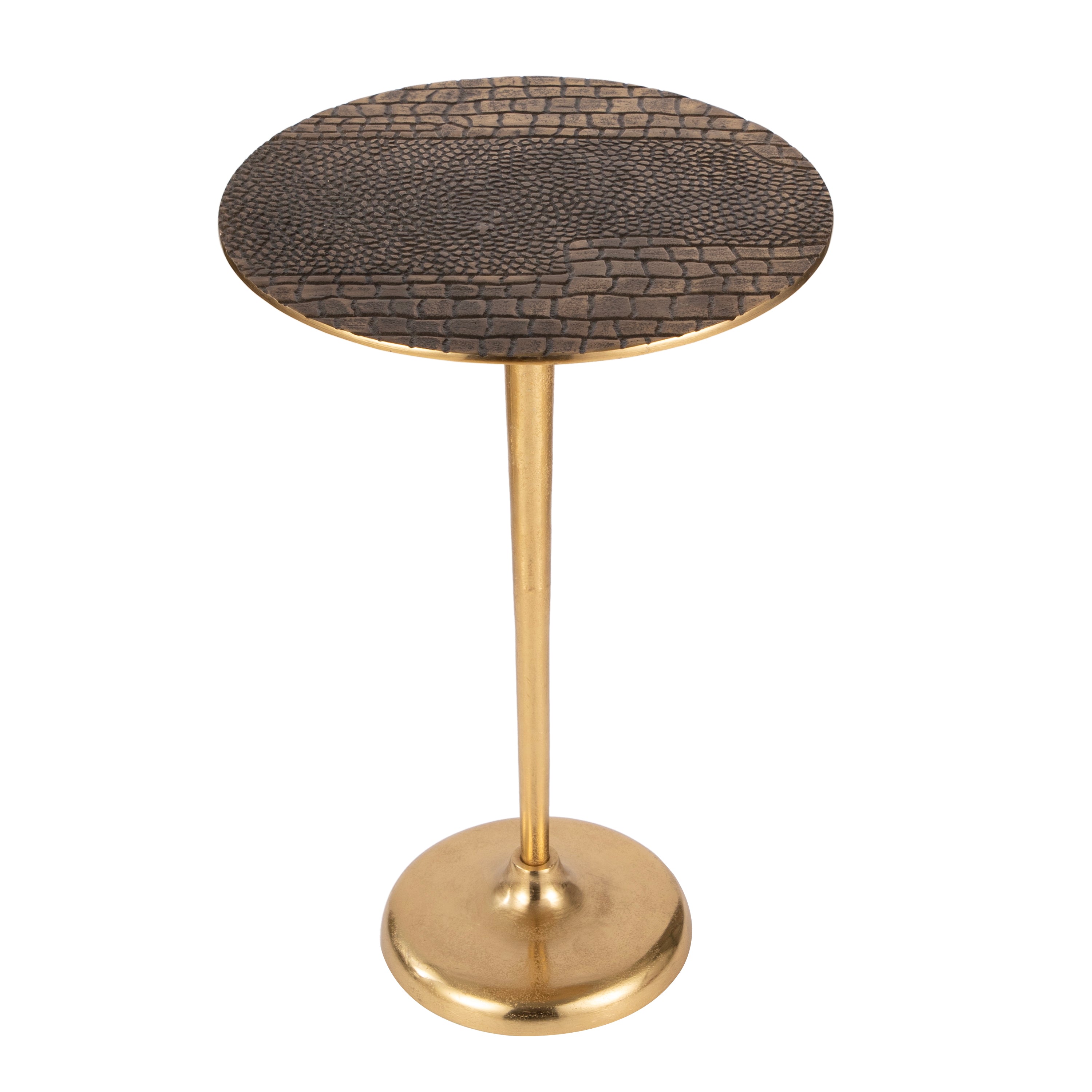 Hammered Metal Accent Table