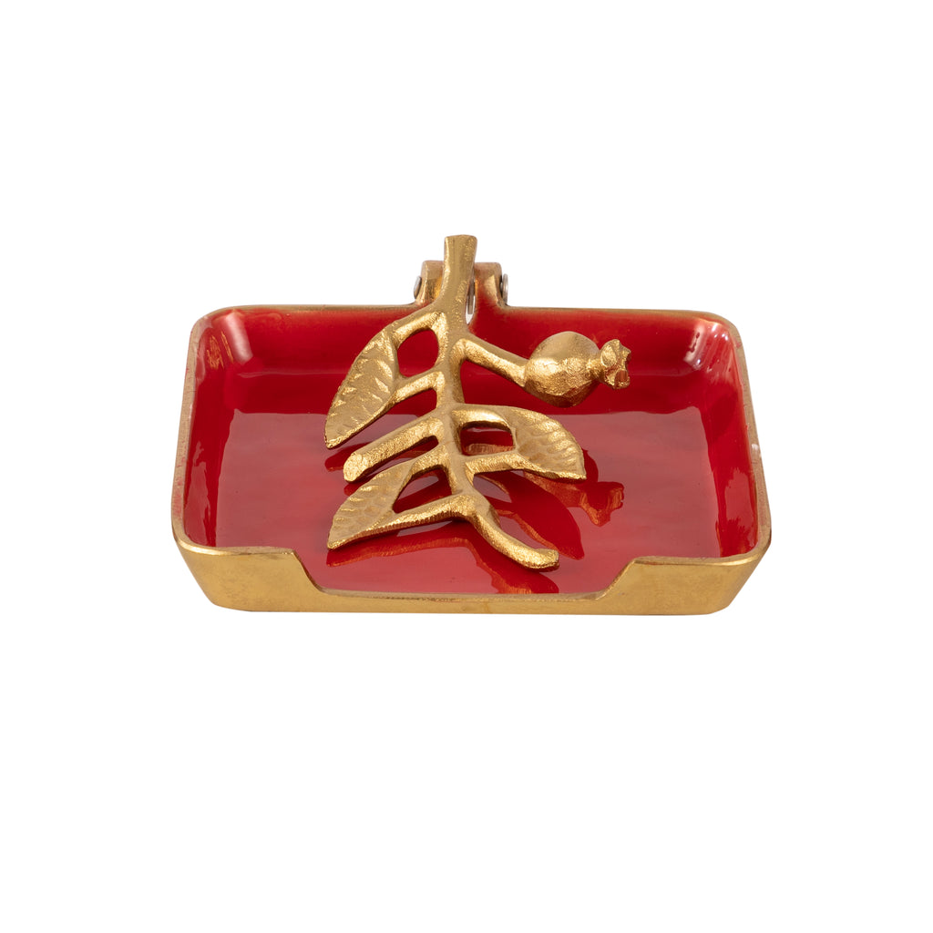 Botanical Gold Napkin Holder Tray