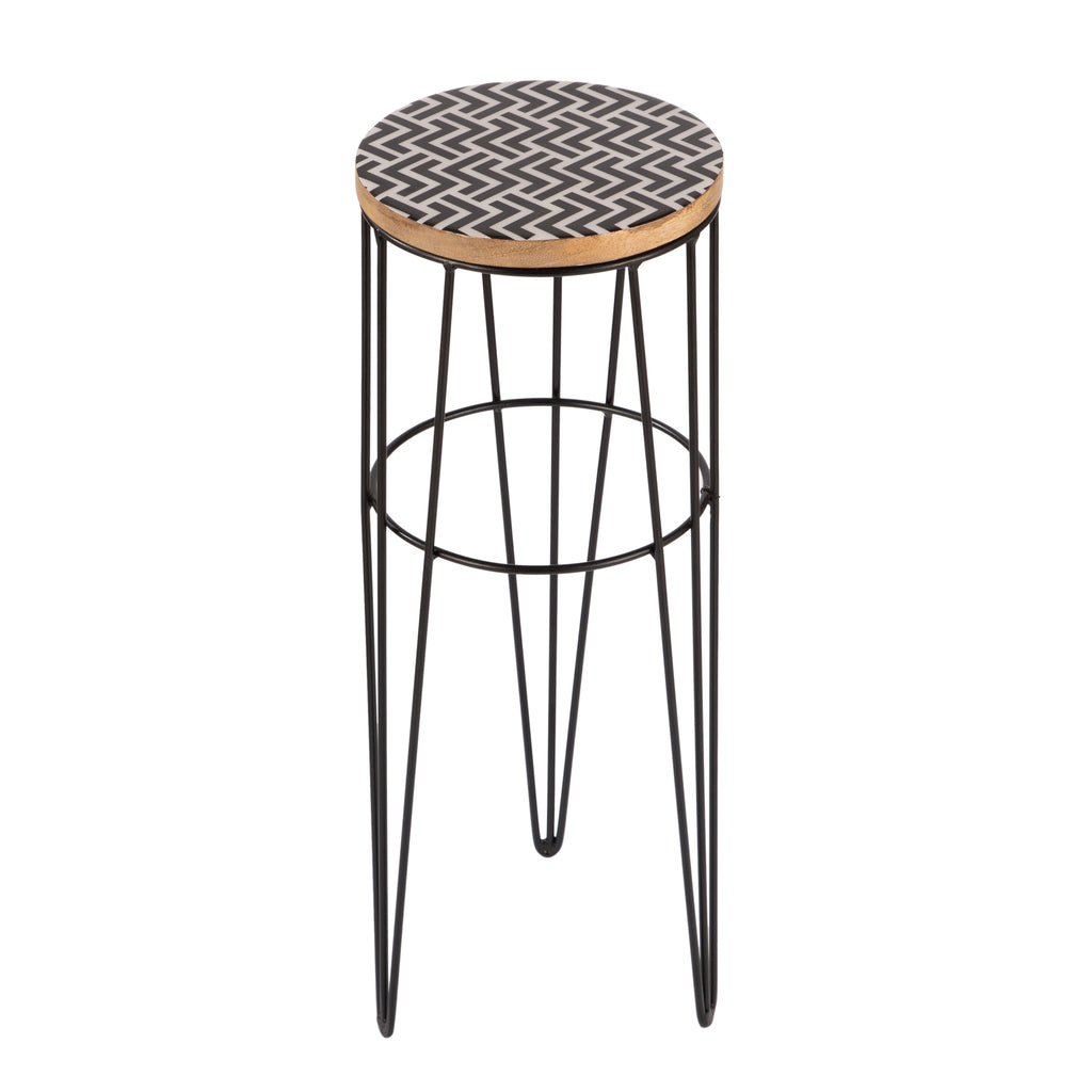 Chevron Pattern Accent Side Table