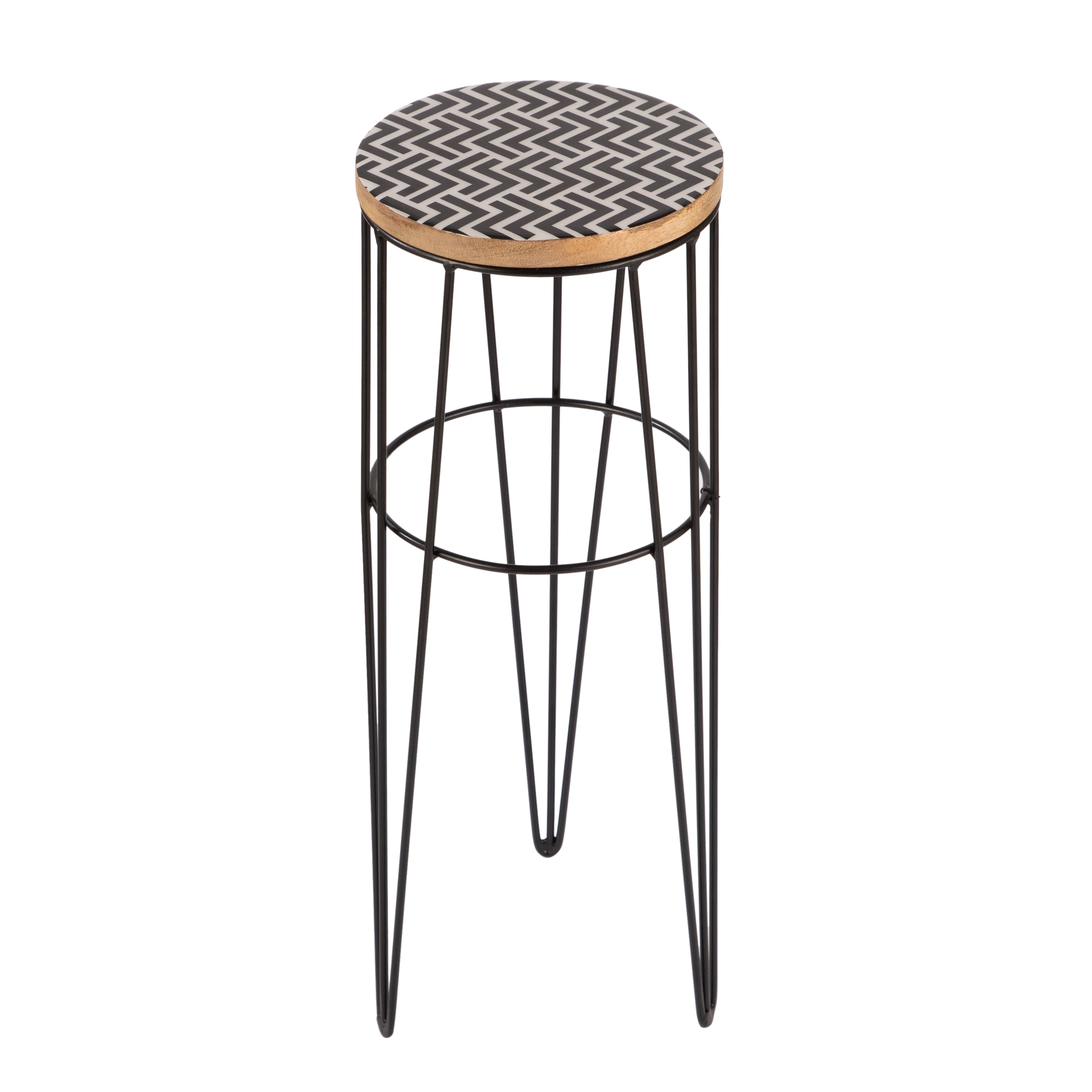 Chevron Pattern Accent Side Table
