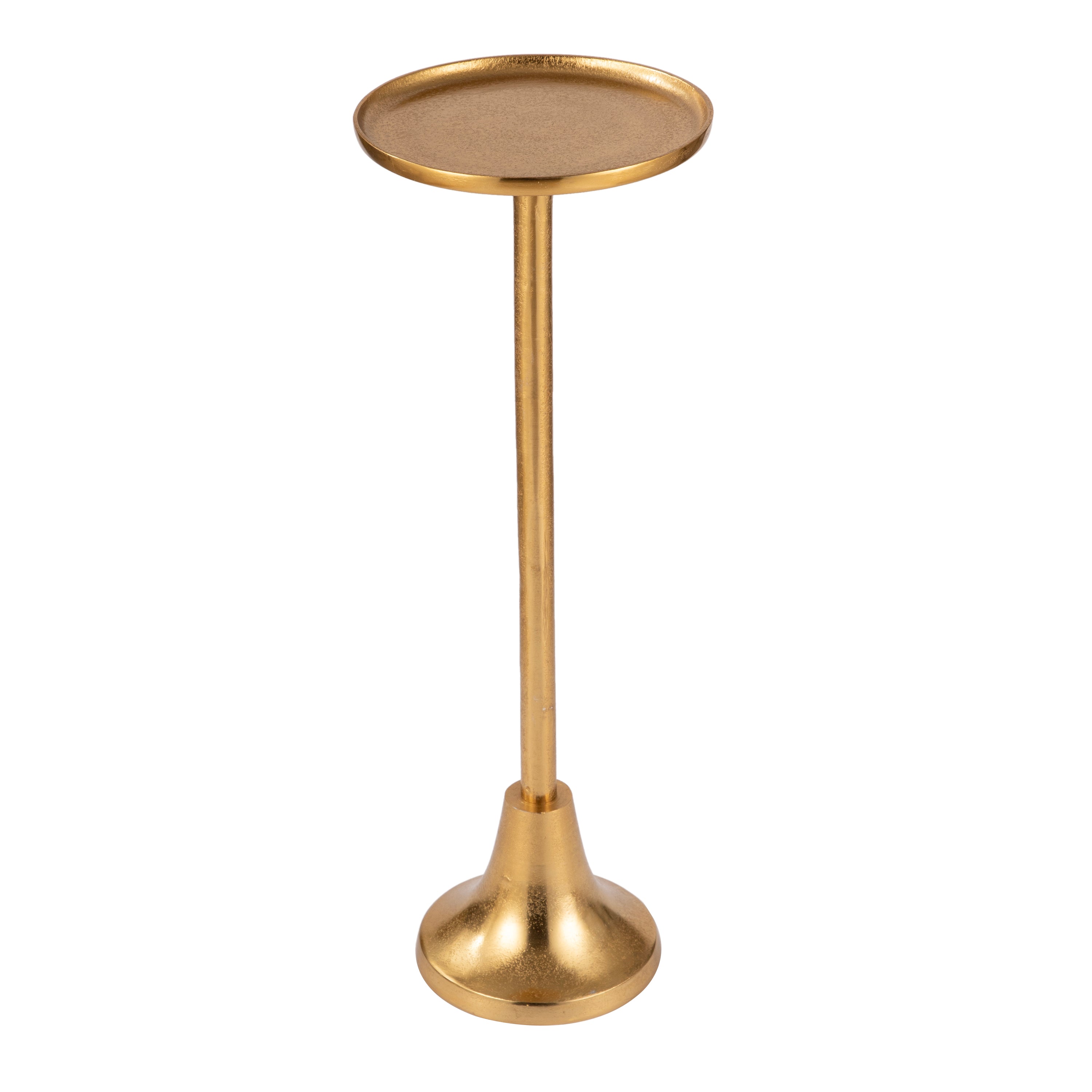 Sleek Gold Pedestal Side Table