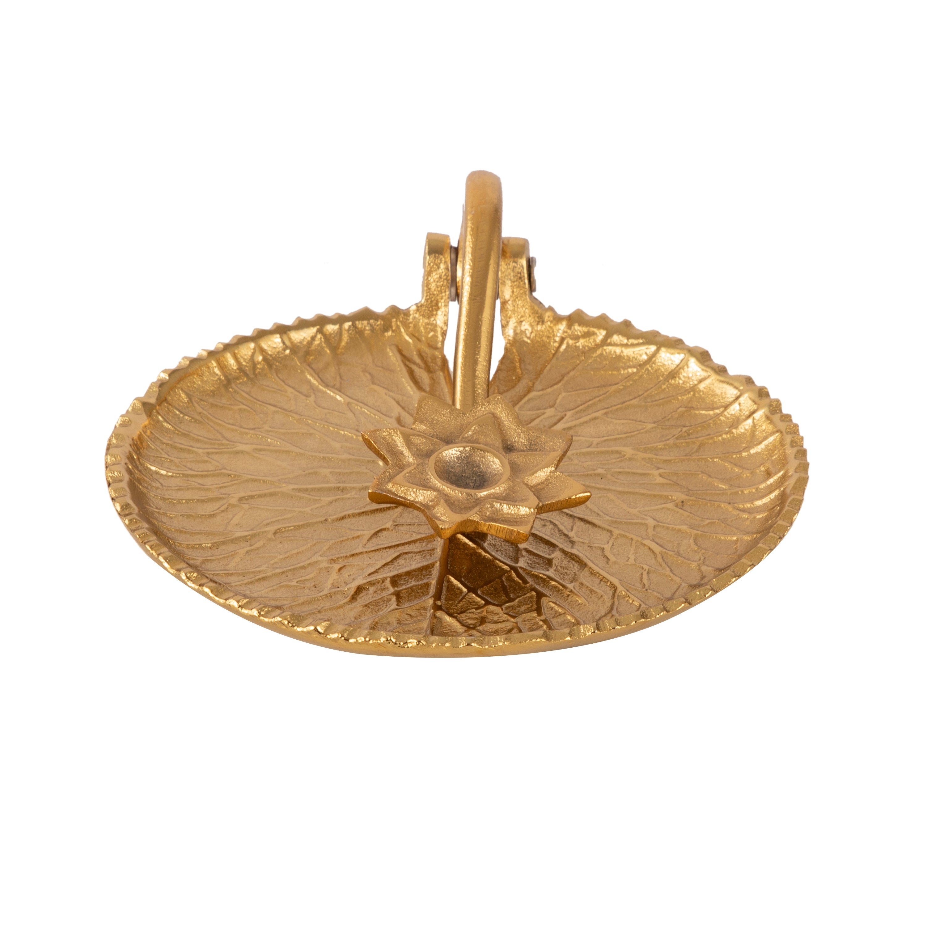 Golden Lotus Leaf Decorative Tray
