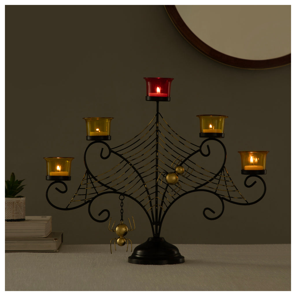 Spider Web Metal Candle Stand Style 4