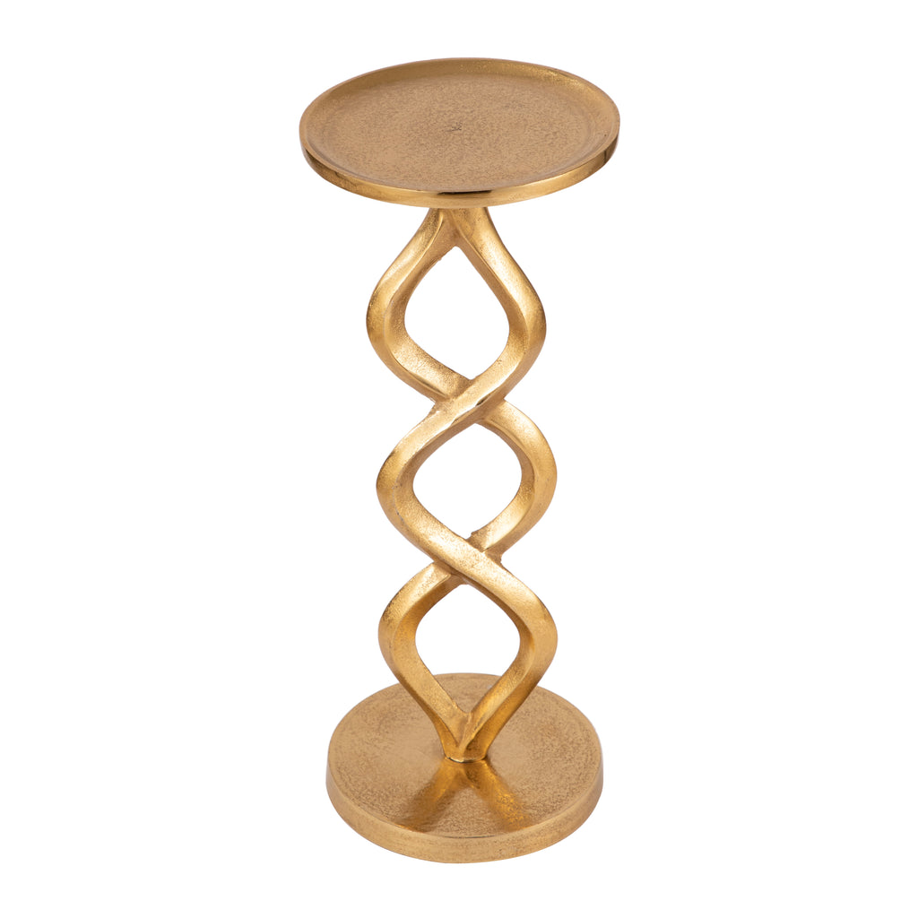 Sculptural Gold Twist Side Table