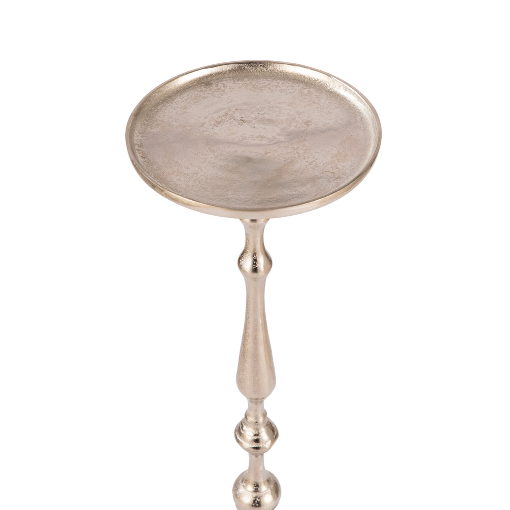 Antique Silver Pedestal Side Table