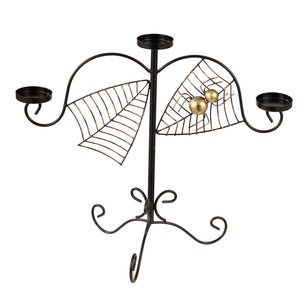 Spider Web Luxe Metal Candle Stand