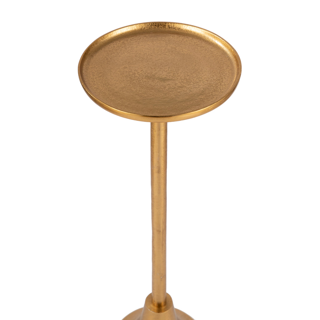 Sleek Gold Pedestal Side Table
