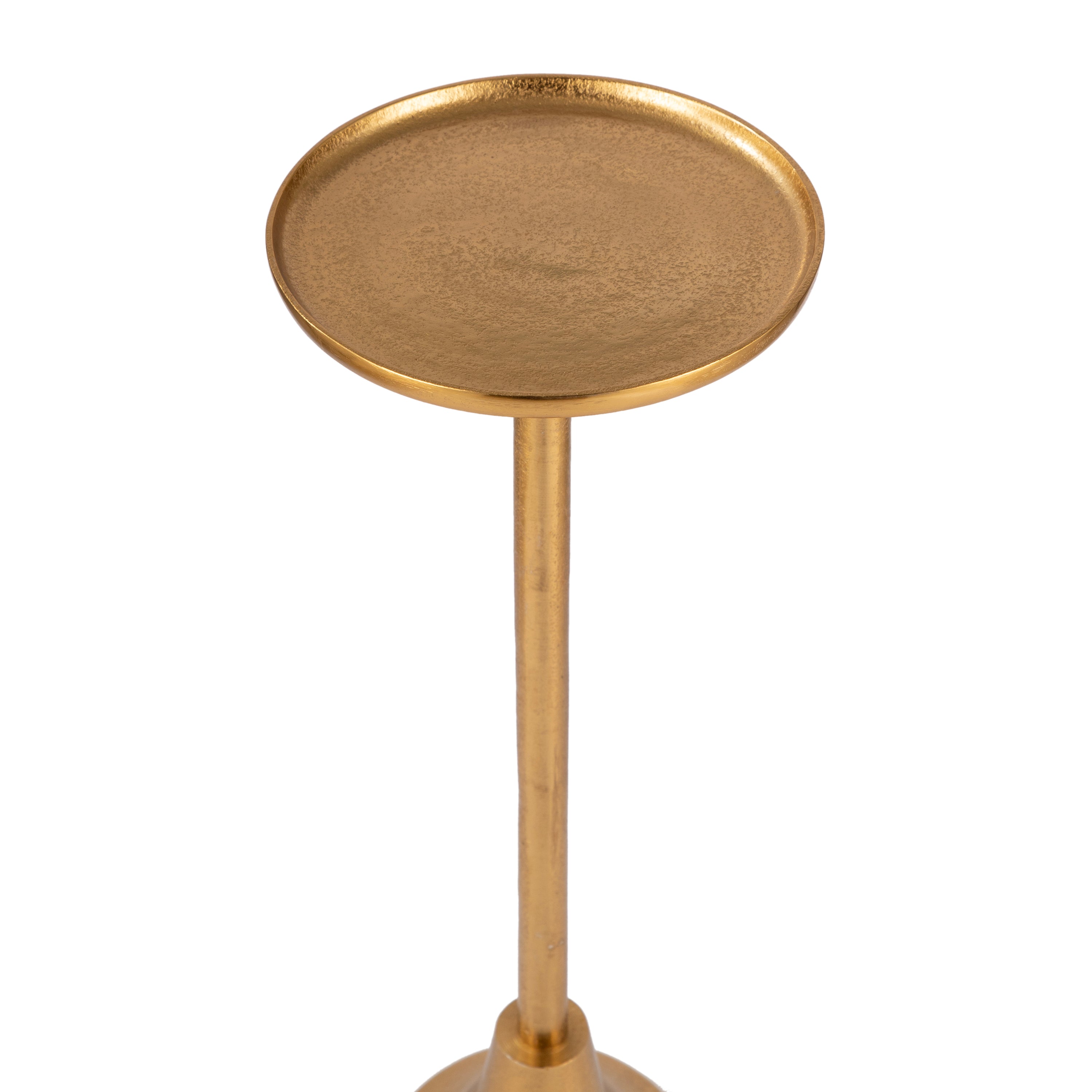 Sleek Gold Pedestal Side Table