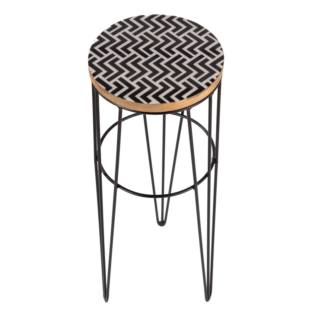 Chevron Pattern Accent Side Table