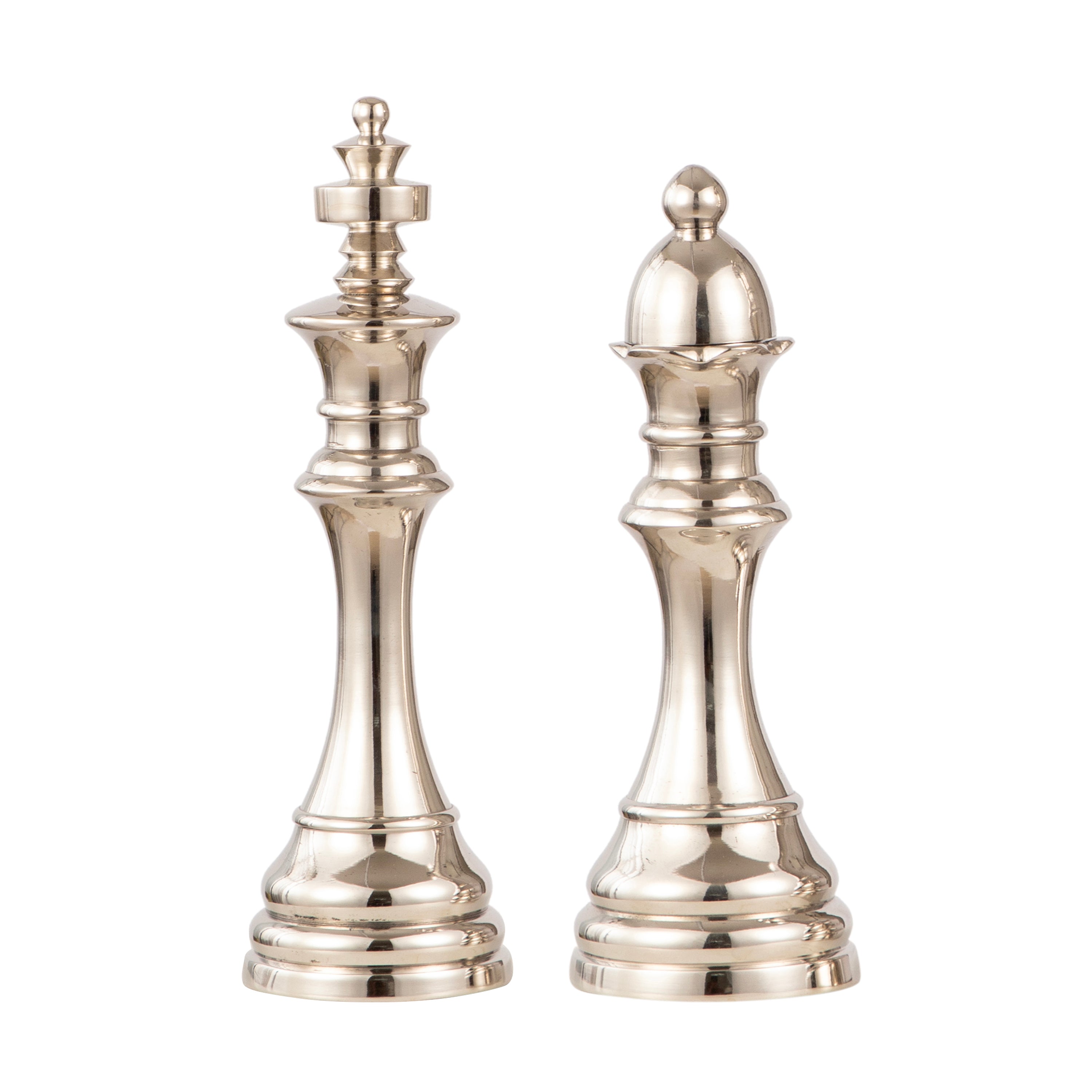 Silver Chess King & Queen Décor Small