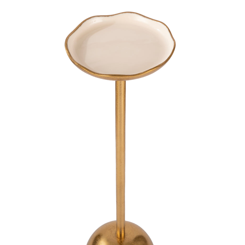 Scalloped Edge Gold Side Table