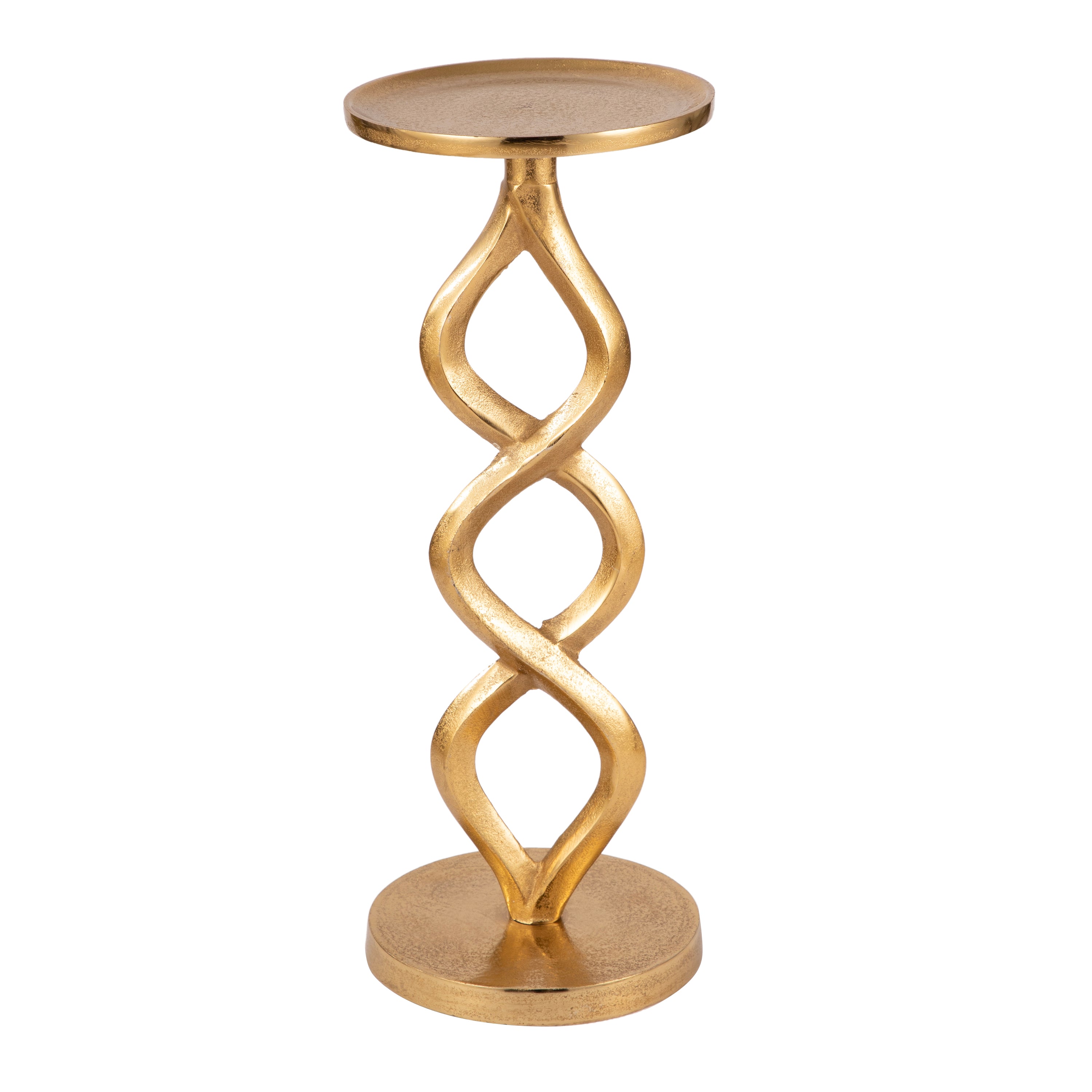 Sculptural Gold Twist Side Table