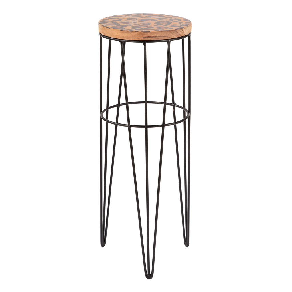 Leopard Print Accent Side Table