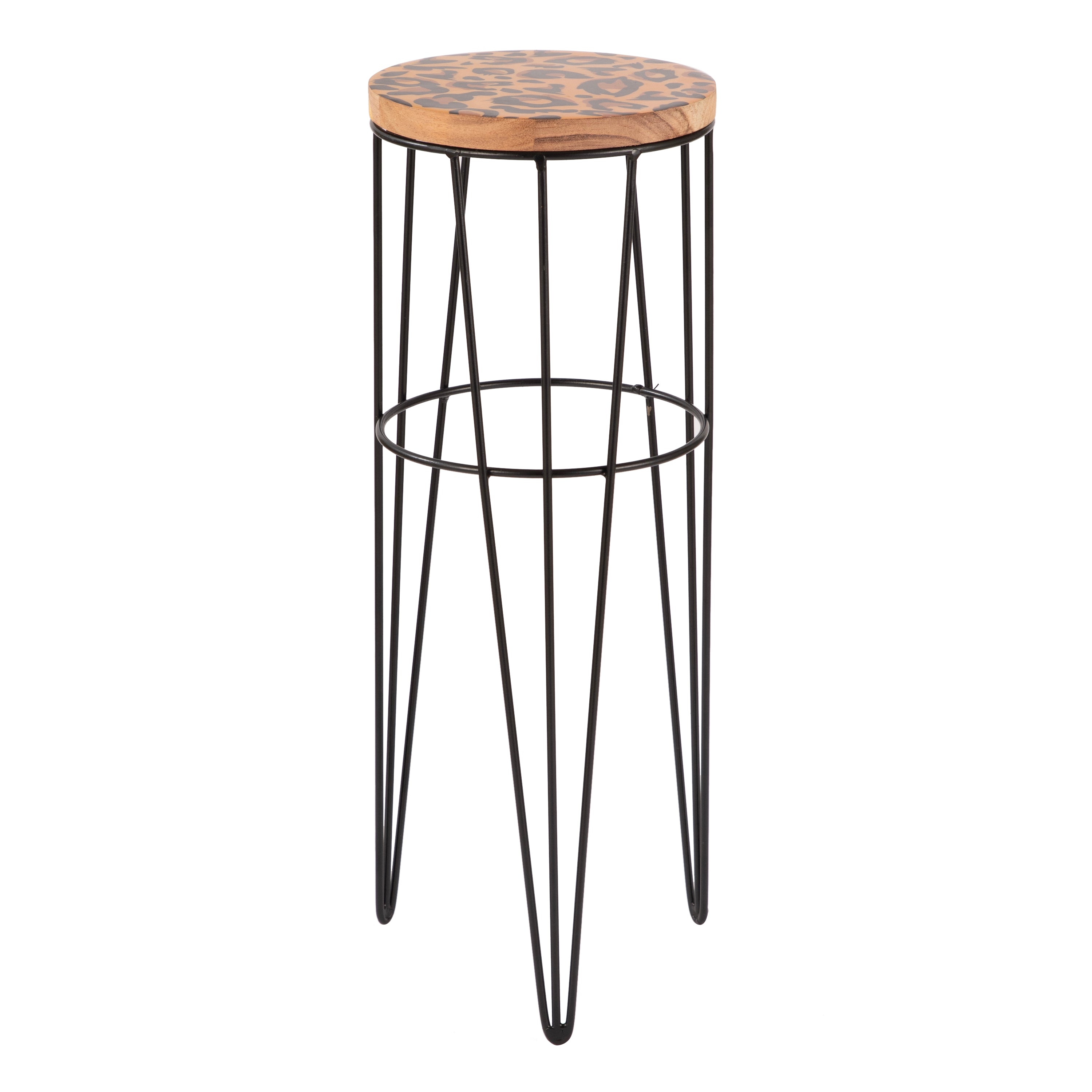 Leopard Print Accent Side Table