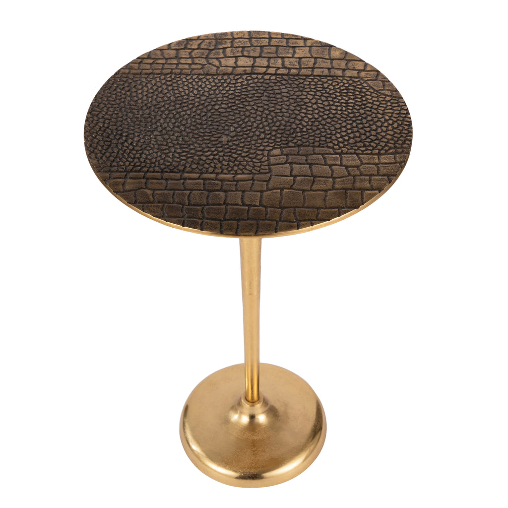 Hammered Metal Accent Table