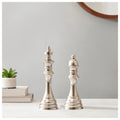 Silver Chess King & Queen Décor Small