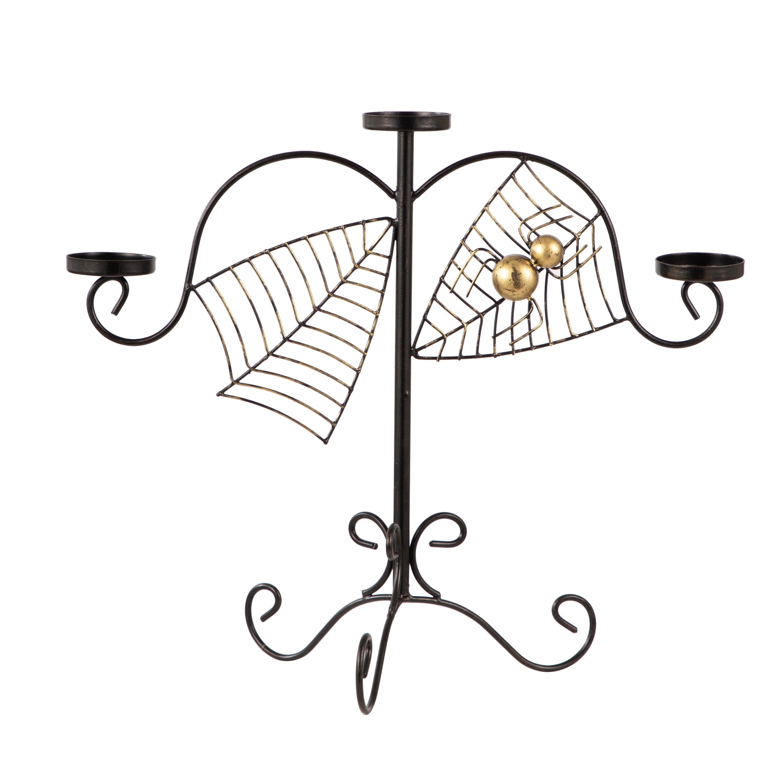 Spider Web Luxe Metal Candle Stand