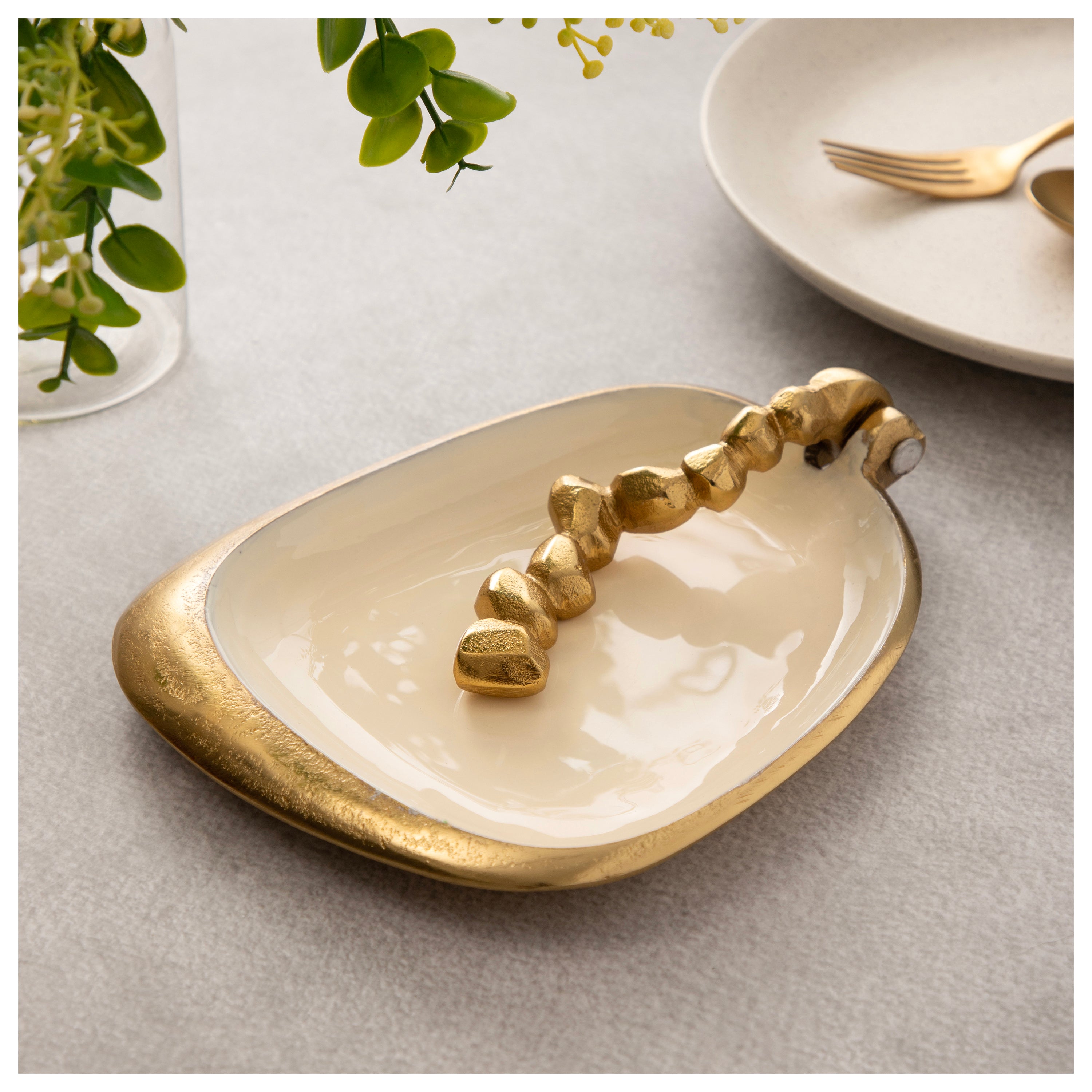 Aurora Gold Glass Serving Tray