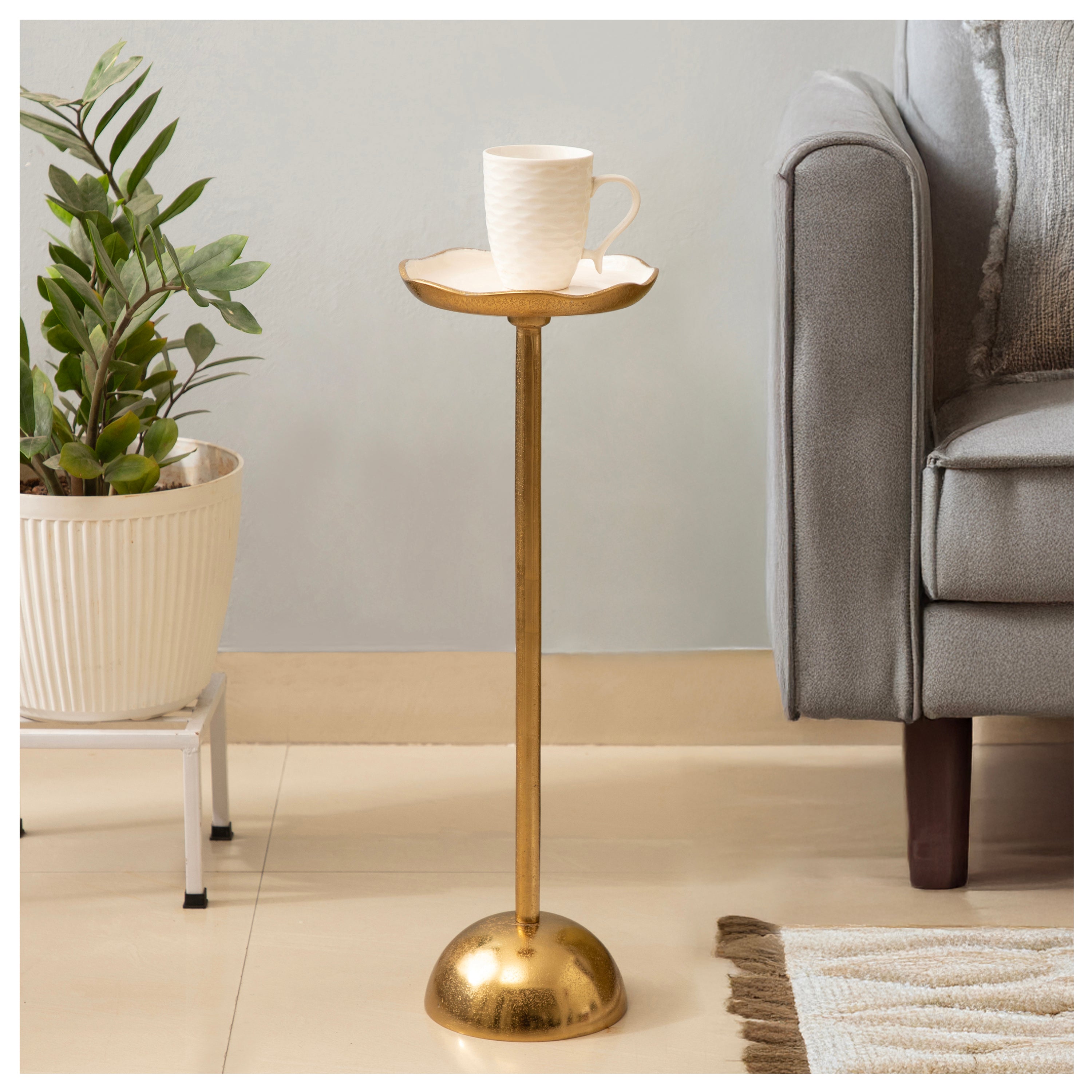 Classic Gold Pedestal Side Table