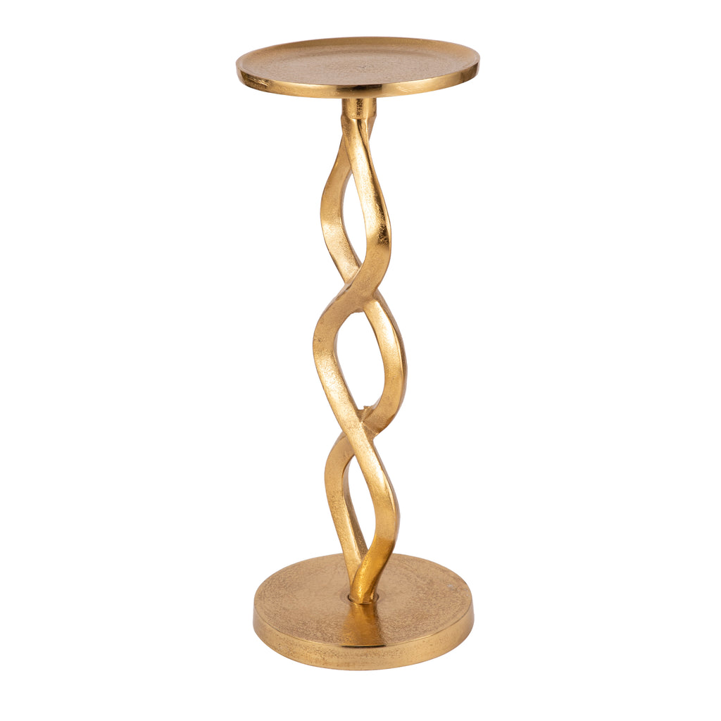 Sculptural Gold Twist Side Table