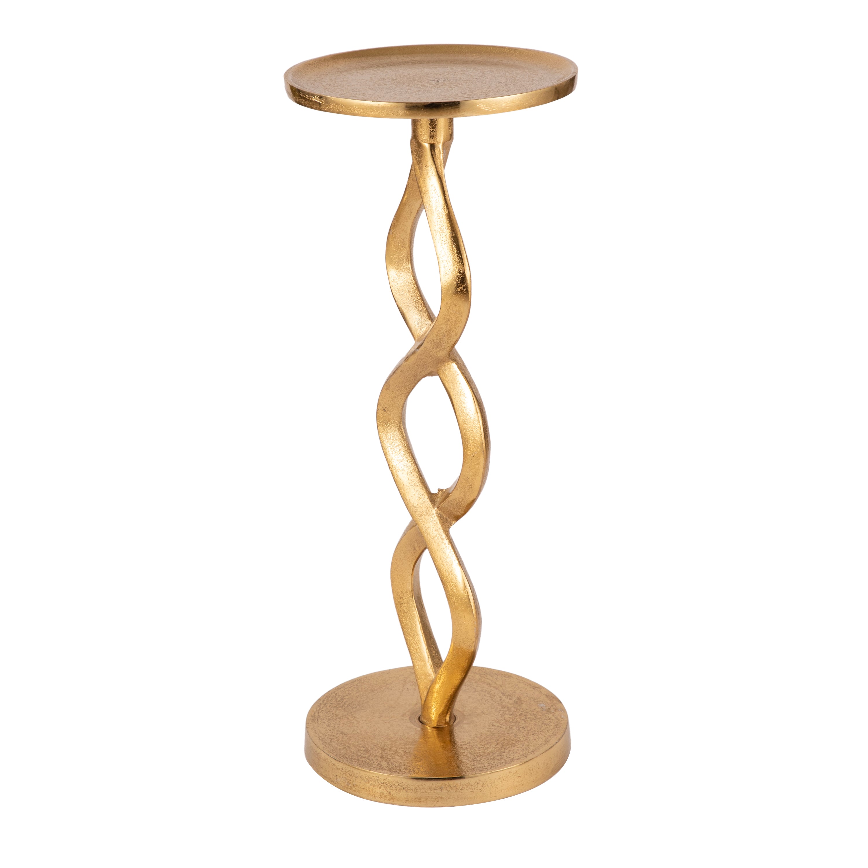 Sculptural Gold Twist Side Table