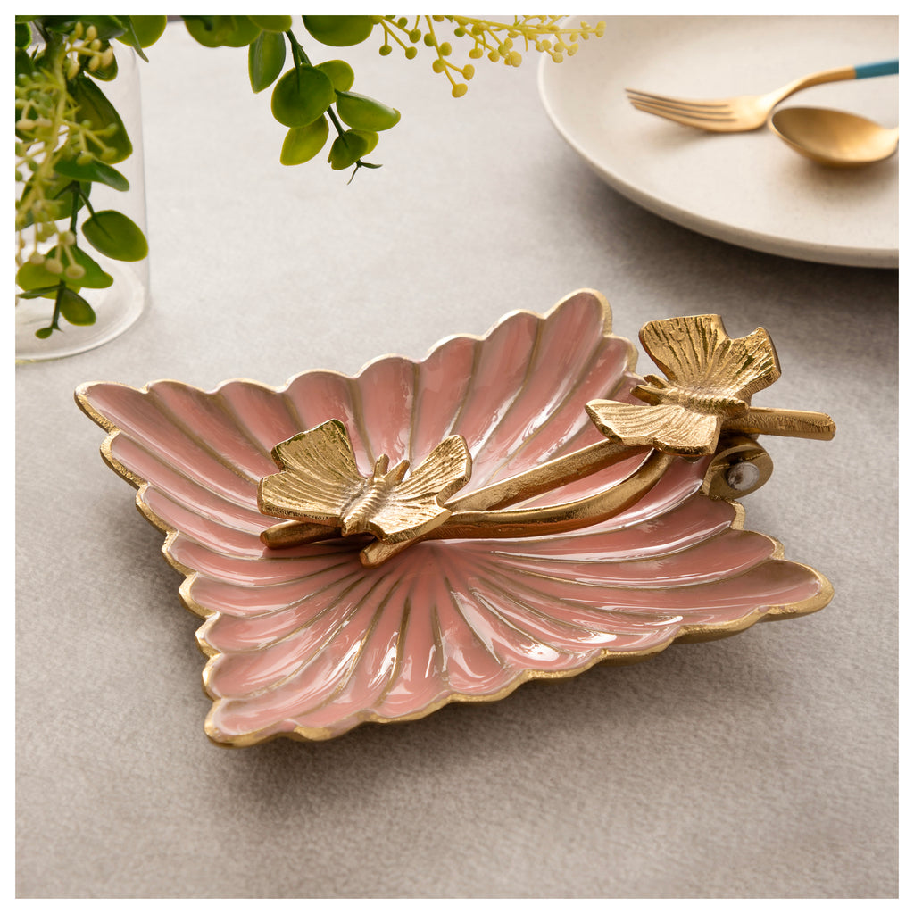 Blush Butterfly Decorative Tray