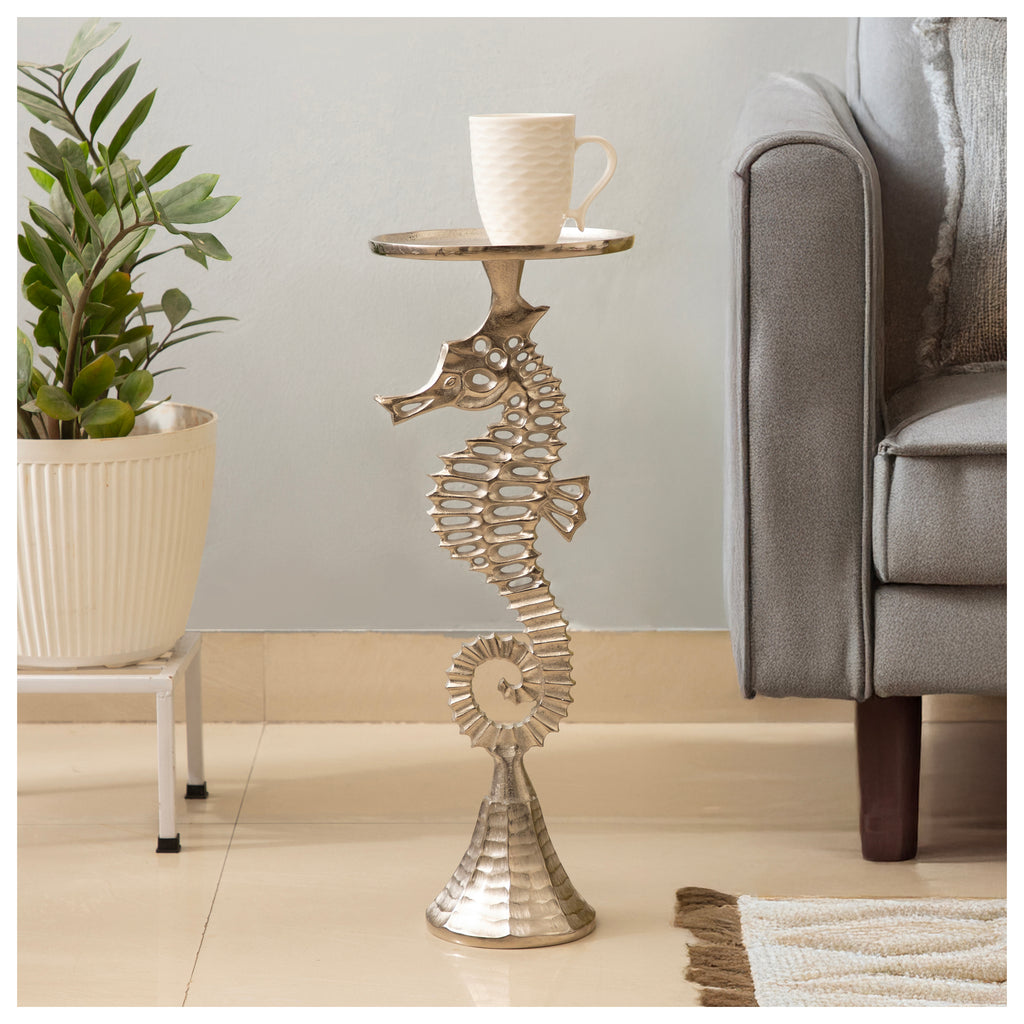 Coastal Seahorse Accent Side Table