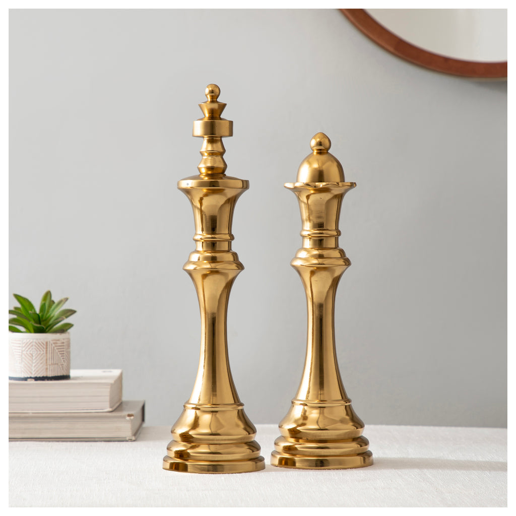 Royal Gold Chess Piece Décor Set Large