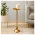Sleek Gold Pedestal Side Table
