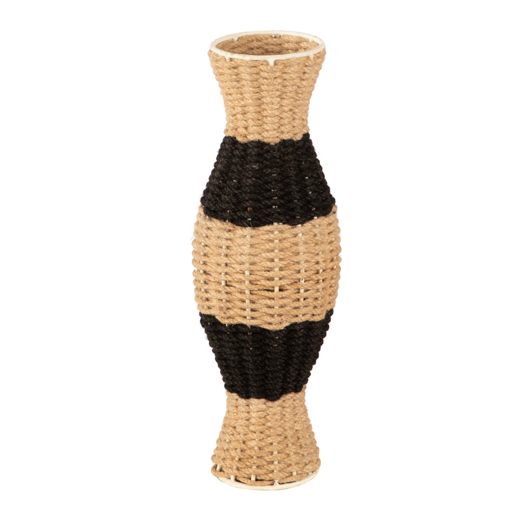 Tall Jute Textured Floor Vase