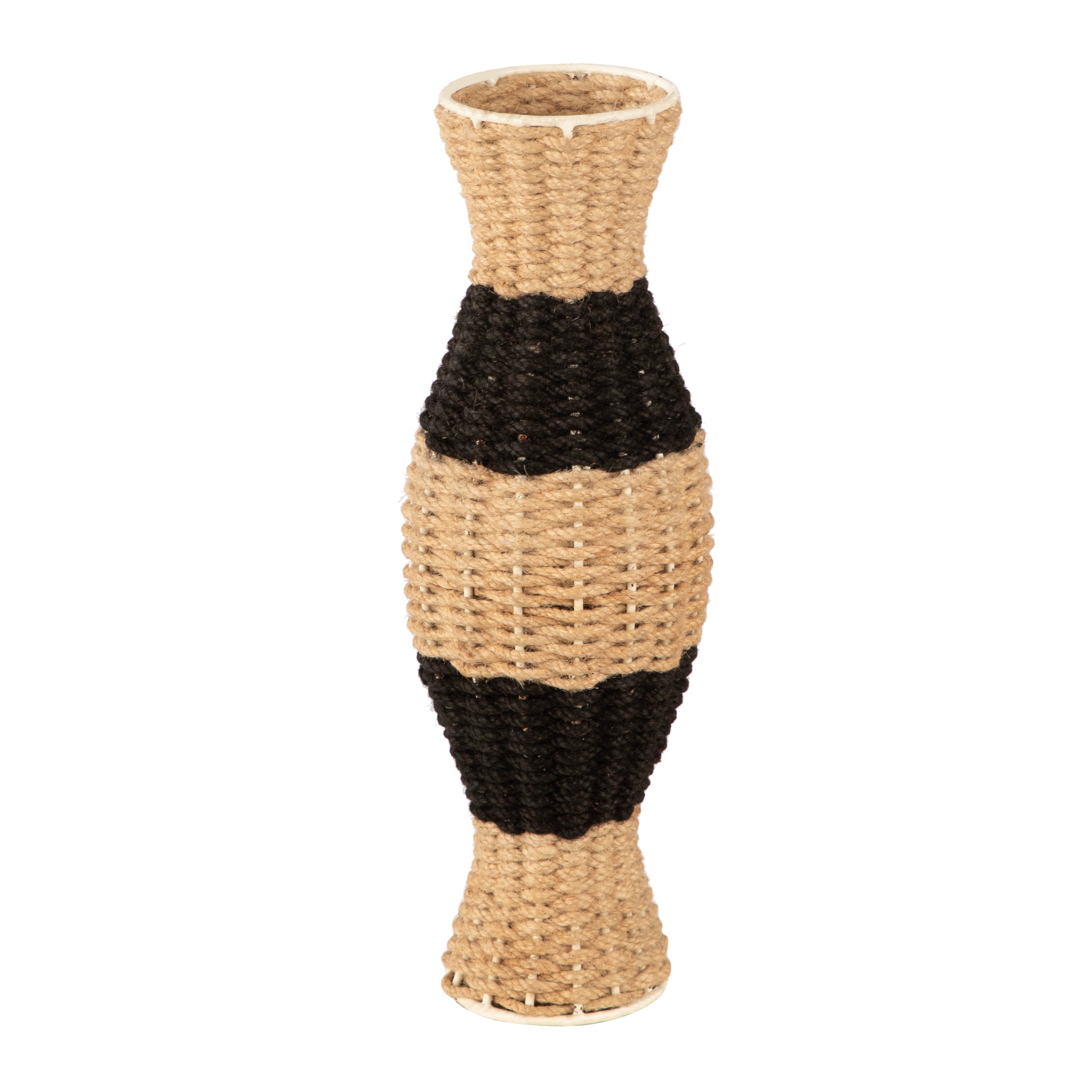 Tall Jute Textured Floor Vase
