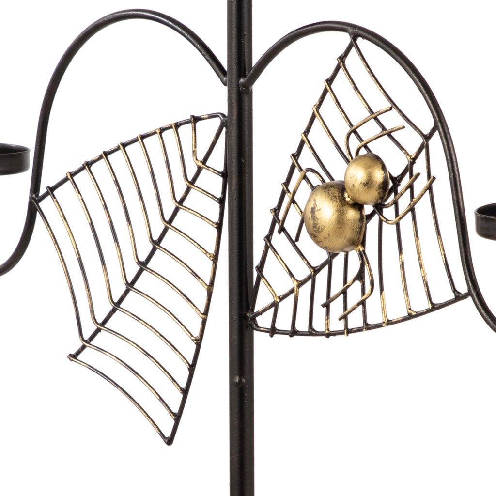 Spider Web Luxe Metal Candle Stand