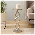Sculptural Silver Twist Side Table
