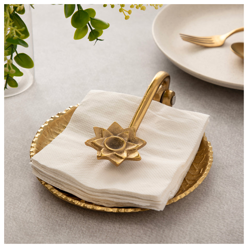 Golden Lotus Leaf Decorative Tray