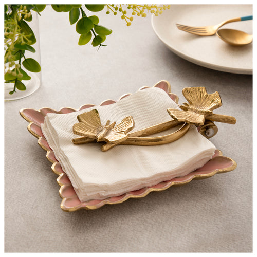 Blush Butterfly Decorative Tray
