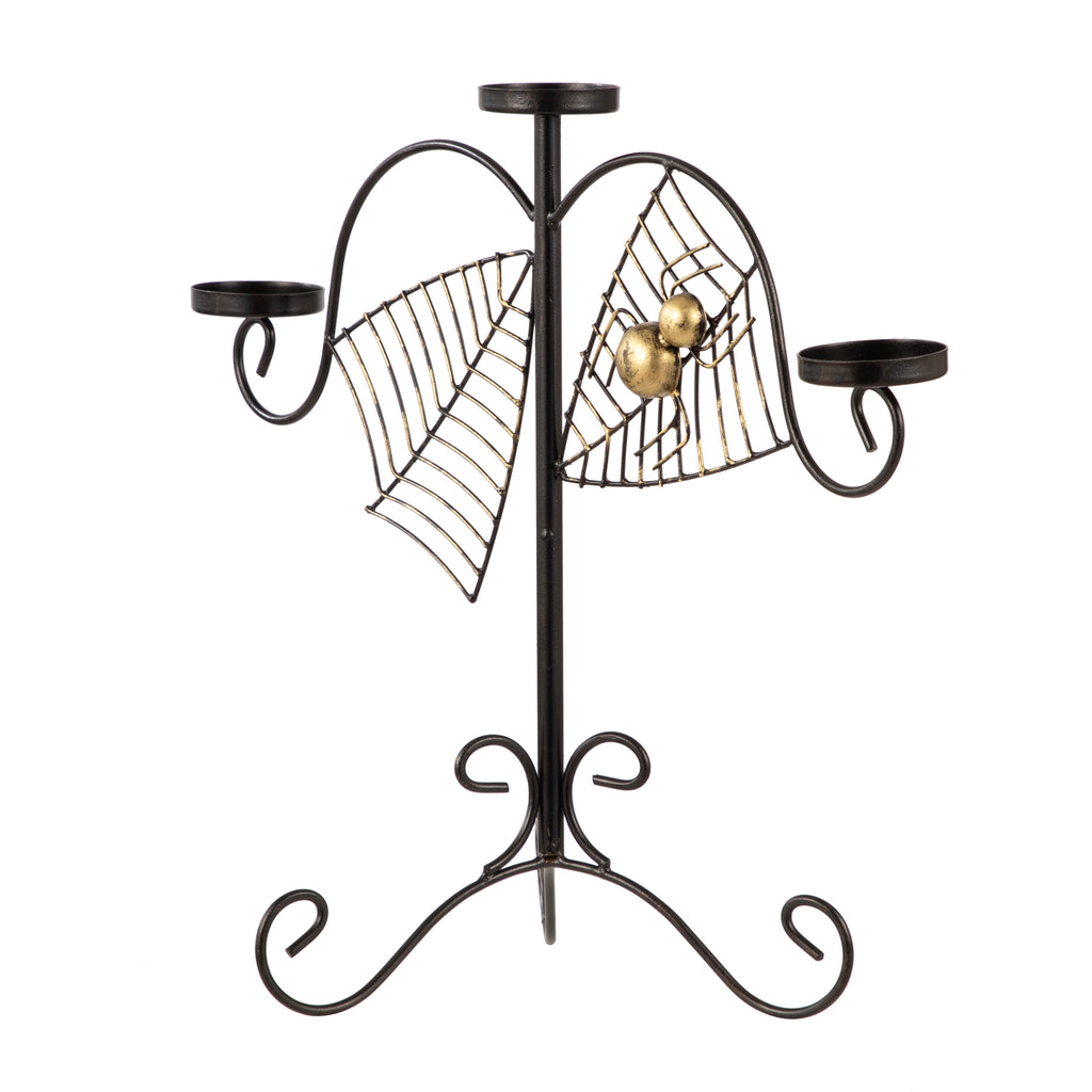 Spider Web Luxe Metal Candle Stand