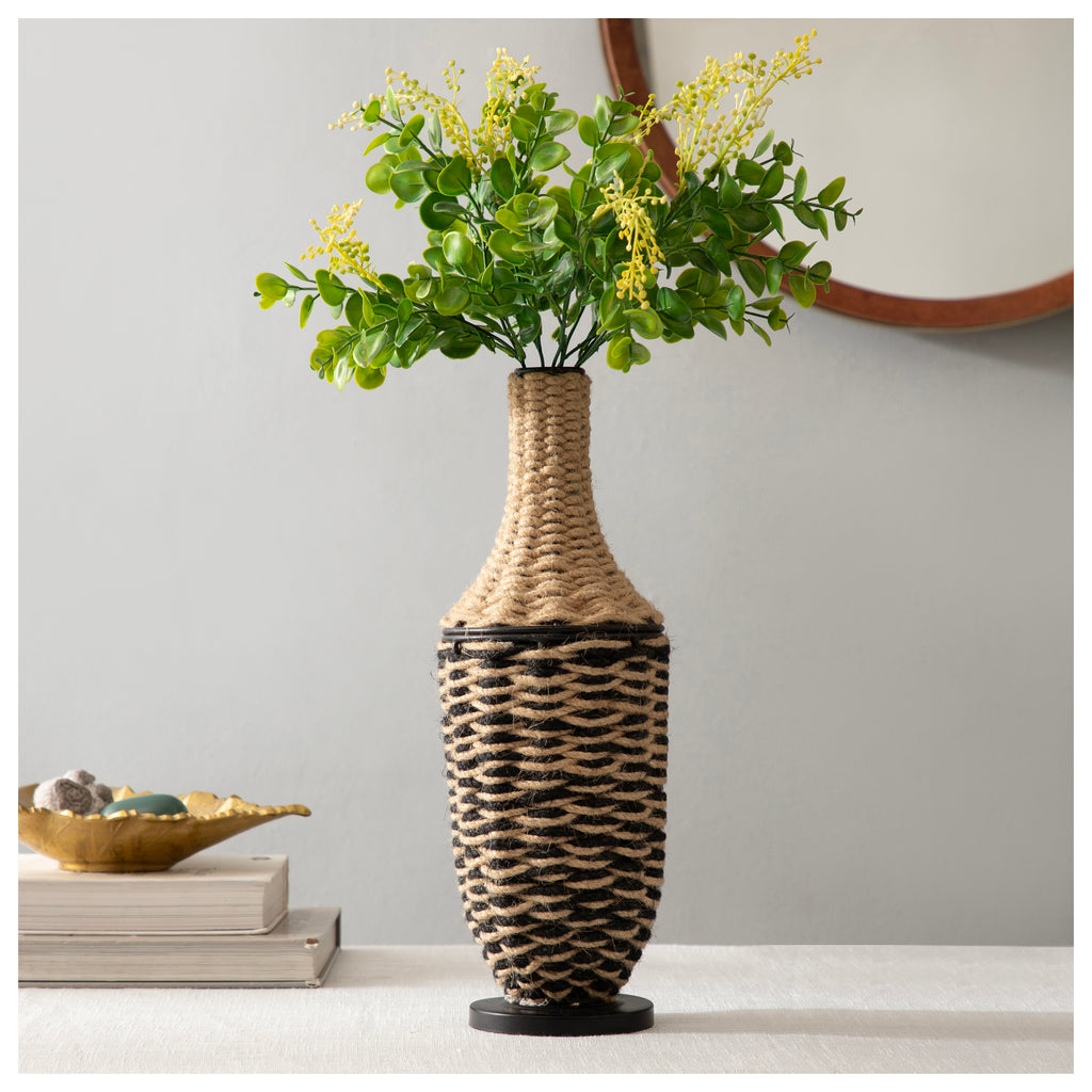 Dual Tone Jute Designer Vase