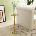 Vintage Gold Pedestal Side Table