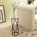 Marble Top Curved Metal Side Table Small