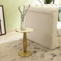 Fluted Gold Pedestal Side Table Small