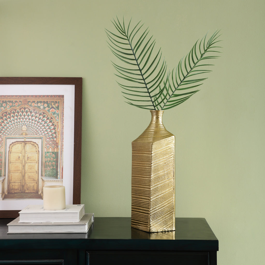 Textured Gold Bottle Vase