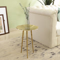 Golden Lotus Metal Side Table